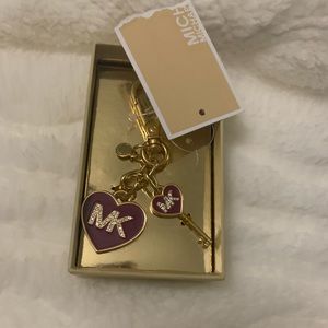 NWT Michael Kors Enamel Heart Key Fob